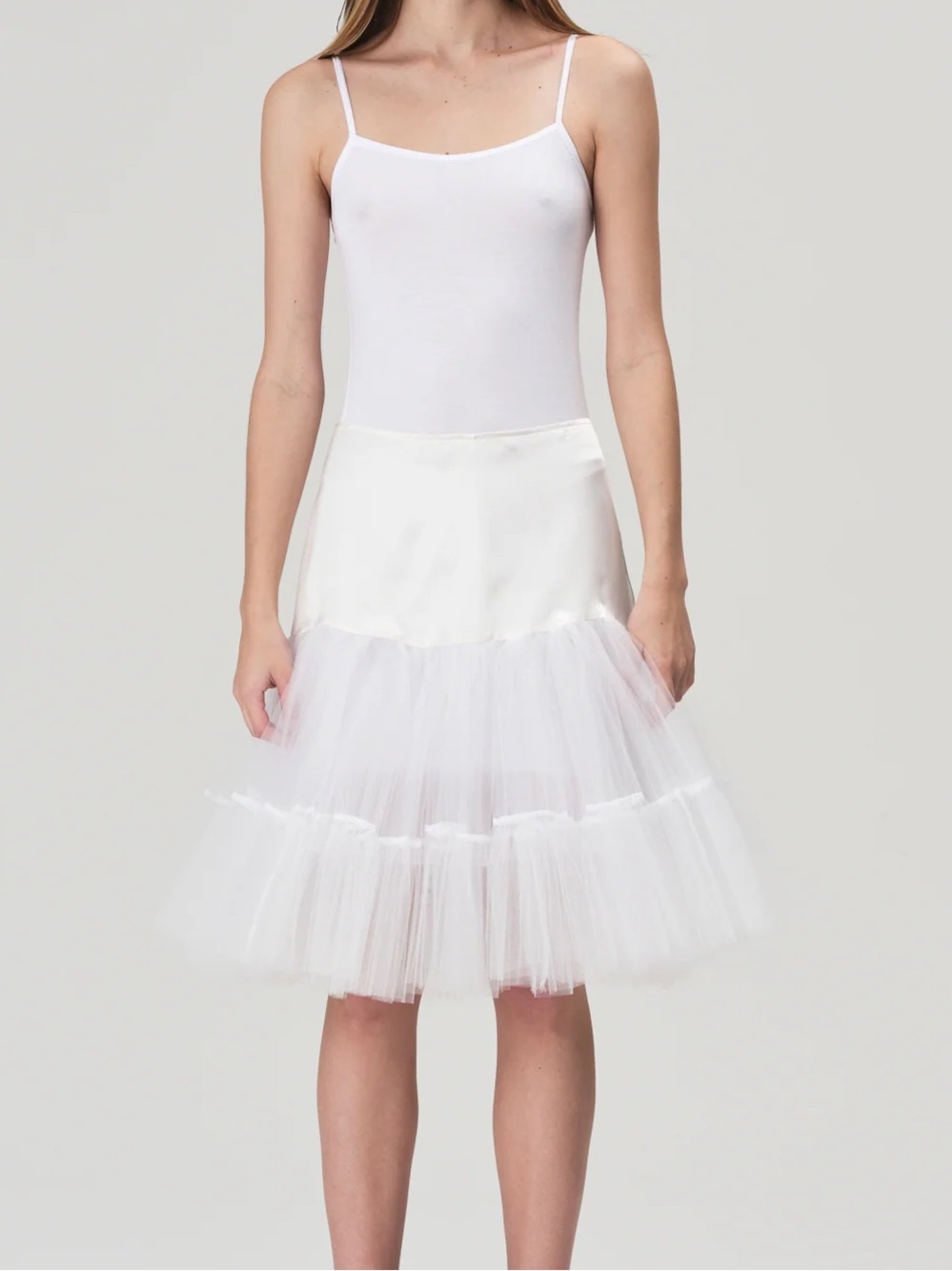 NWT Zayan White Tulle Mini Skirt Size P | Bridal Bachelorette Skirt